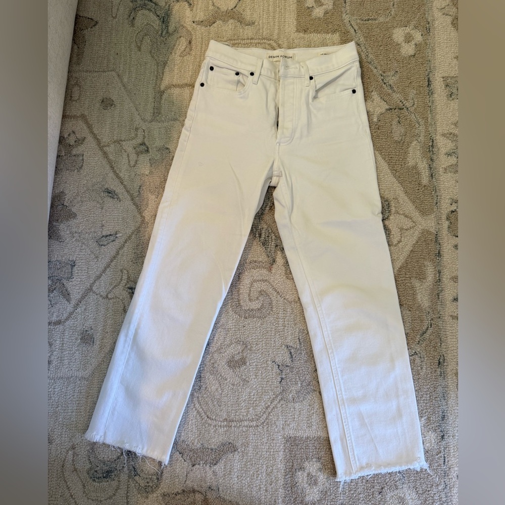 Denim Forum white High Rise Straight Jeans Arlo